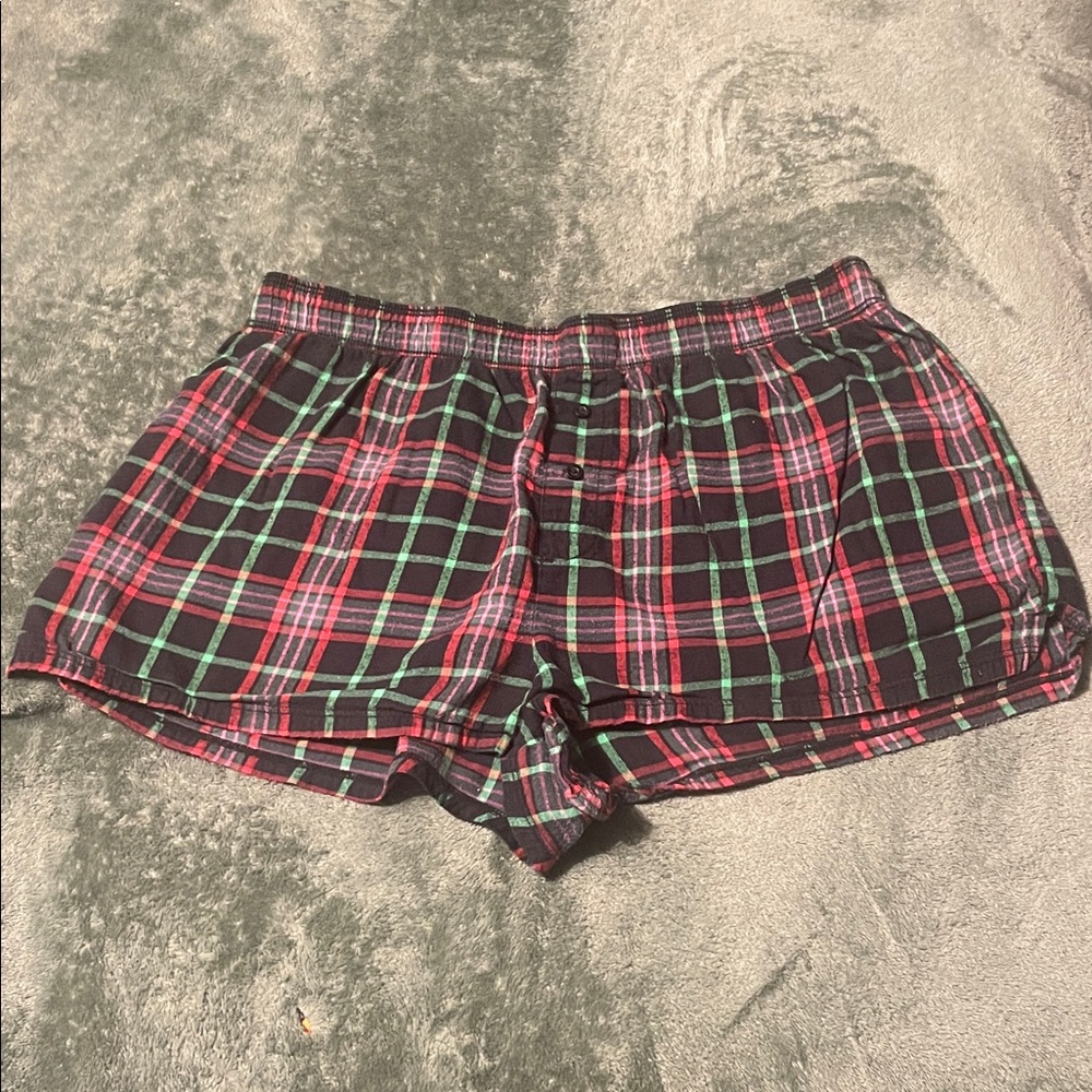 PINK Victoria's Secret Plaid Lounge Shorts